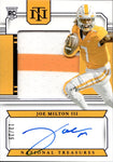 2024 Joe Milton Panini National Treasures Collegiate COLLEGE SILHOUETTES SIGNATURES PURPLE ROOKIE PATCH JERSEY AUTO 13/25 Dallas Cowboys #CCS-JM