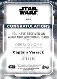2021 Topps Star Wars Battle Plans Gerald Home as Captain Verrack Autograph #A-GH 076/149 BLUE AUTO