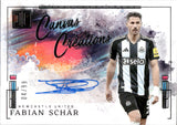 2024-25 Fabian Schar Autograph Panini Impeccable Soccer #CC-FS 04/99 SILVER CANVAS CREATIONS AUTO NEWCASTLE UNITED