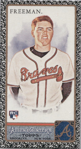 2011 Freddie Freeman Topps Allen & Ginter MINI BLACK BORDER ROOKIE RC #198 Atlanta Braves