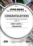 2022 Carey Jones as Krrsantan Autograph Topps Star Wars Masterwork #MWA-CJ AUTO