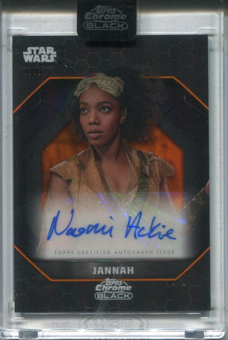 2024 Naomi Ackie as Jannah Topps Chrome Black ORANGE REFRACTOR AUTO ENCASED 3/25 #ALS-NA