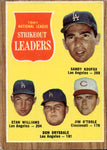 1962 Koufax Drysdale Williams O'Toole Topps Dodgers Reds #60