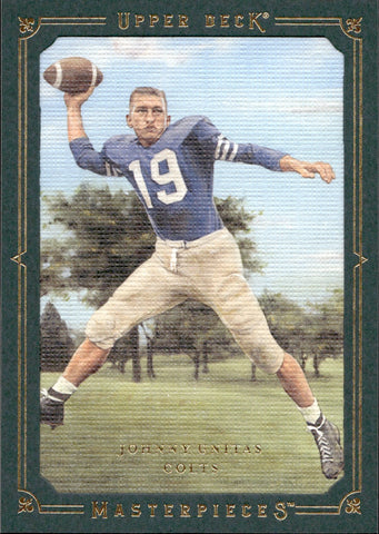 2008 Johnny Unitas Upper Deck Masterpieces GREEN FRAMED 73/75 #50 Baltimore Colts