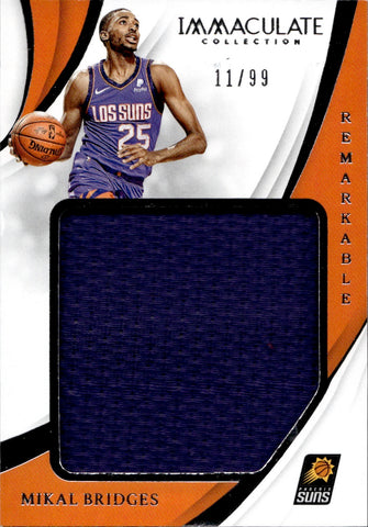 2018-19 Mikal Bridges Panini Immaculate REMARKABLE JERSEY 11/99 Phoenix Suns #RJ-MKB