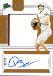 2024 Quinn Ewers Panini National Treasures Collegiate COLLEGE SILHOUETTES SIGNATURES SILVER RATED PROSPECT PATCH JERSEY AUTO 16/39 Miami Dolphins #CCS-QE
