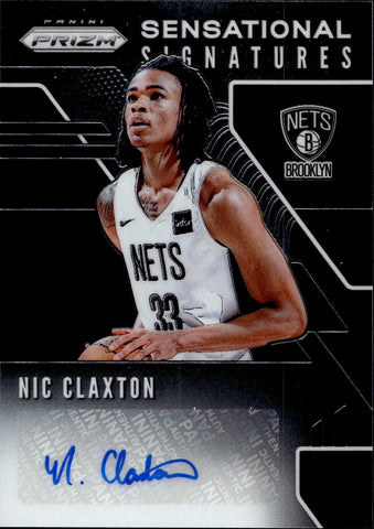 2019-20 Nic Claxton Panini Prizm SENSATIONAL SIGNATURES AUTO Brooklyn Nets #SS-NCL