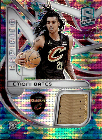 2023-24 Emoni Bates Panini Spectra ASPIRING PATCHES ROOKIE JERSEY 34/99 Cleveland Cavaliers #ASP-EMN