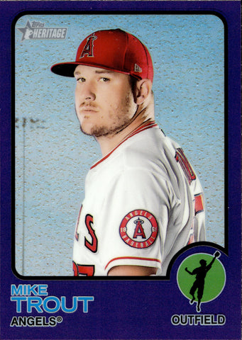 2022 Mike Trout Topps Heritage HOT BOX CHROME PURPLE REFRACTOR #100 Anaheim Angels 2