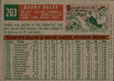 1959 Buddy Daley Topps GREY BACK #263 Kansas City Athletics