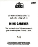 2025 Mike Gartner Leaf Metal Legends Hockey BLUE SHIMMER MINI 1948 LEAF ORIGINALS AUTO 3/8 AUTOGRAPH #LO-MG1 Washington Capitals HOF