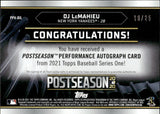 2020 DJ LeMahieu Topps Postseason RED AUTO 18/25 AUTOGRAPH #PPA-DJL New York Yankees