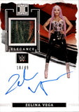 2023 Zelina Vega Panini Impeccable HOLO SILVER ELEGANCE SHIRT AUTO 18/49 AUTOGRAPH #EM-ZLV Friday Night Smackdown