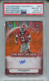 2025 Nate Frazier Bowman University Best of 2025 ORANGE REFRACTOR AUTO 18/25 AUTOGRAPH PSA 10/10 #NFR Georgia Bulldogs 2527