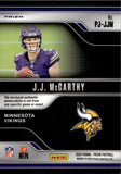 2024 J.J. McCarthy Panini Prizm PURPLE PULSAR PREMIER ROOKIE JERSEY RELIC #PJ-JJM Minnesota Vikings