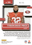 2022 Tyrion Davis-Price Panini Donruss PLATINUM CANVAS PORTRAIT RATED ROOKIE AUTO 46/49 AUTOGRAPH #326 San Francisco 49ers