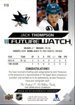 2024-25 Jack Thompson Upper Deck Sp Authentic FUTURE WATCH AUTO 466/599 #113 San Jose Sharks