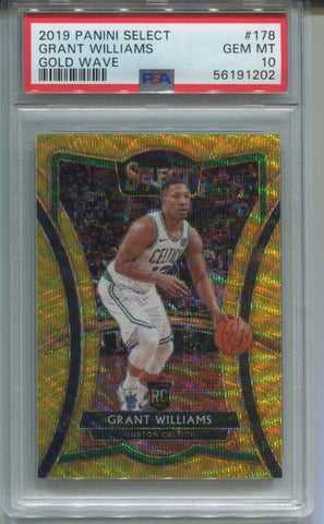 2019-20 Grant Williams Panini Select GOLD WAVE PREMIER LEVEL ROOKIE RC PSA 10 #178 Boston Celtics 1202