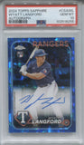 2024 Wyatt Langford Topps Chrome Sapphire ROOKIE AUTO 144/199 AUTOGRAPH RC PSA 10 #CSAWL Texas Rangers 8255