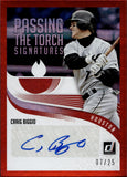 2018 Craig Biggio Jose Altuve Panini Donruss RED PASSING THE TORCH DUAL AUTO JERSEY NUMBER 07/25 AUTOGRAPH #SS-JC Houston Astros