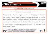 2012 Mike Trout Topps Update ALL STAR #US144 Anaheim Angels