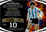 2024 Diego Maradona Leaf In the Game Used PURPLE FOIL A NUMBERS GAME JERSEY 4/9 RELIC #ANF-10 Argentina