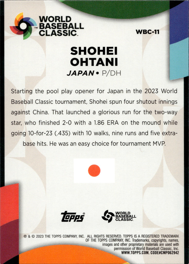 2023 Shohei Ohtani Topps Series 2 2023 WORLD BASEBALL CLASSIC STARS #W