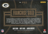 2016 Bart Starr Brett Favre Aaron Rodgers Panini Black Gold HOLO WHITE GOLD FRANCHISE GOLD 45/50 #FG1 Green Bay Packers