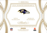 2025 Kyle Hamilton Marlon Humphrey Panini Flawless PLATINUM BLUE DUAL DIAMOND NIKE LOGO 1/2 RELIC #DDM-BAL Baltimore Ravens
