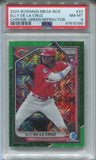 2024 Elly De La Cruz Bowman Chrome Mega Box ROOKIE GREEN REFRACTOR 12/99 RC PSA 8 #22 Cincinnati Reds 0190