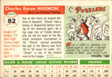 1955 Chuck Harmon Topps #82 Cincinnati Reds BV $15