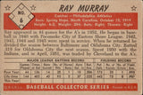 1953 Ray Murray Bowman Black and White #6 Philadelphia Athletics BV $40