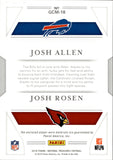 2018 Josh Allen Josh Rosen Panini National Treasures ROOKIE DUAL JERSEY 80/99 RELIC #GCM-18 Bills Cardinals