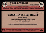 2024 Jose Ramirez Topps BLACK 1989 DESIGN AUTO 069/199 AUTOGRAPH #89BA-JRA Cleveland Guardians