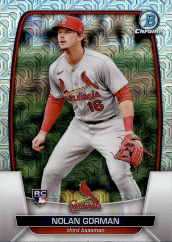 2023 Nolan Gorman Bowman Chrome ROOKIE MEGA BOX MOJO REFRACTOR RC #6 St. Louis Cardinals