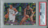 2024-25 Giannis Antetokounmpo Kareem Abdul-Jabbar Donruss Optic OPTICAL ILLUSIONS GREEN SHOCK PSA 9 #4 Milwaukee Bucks 4429