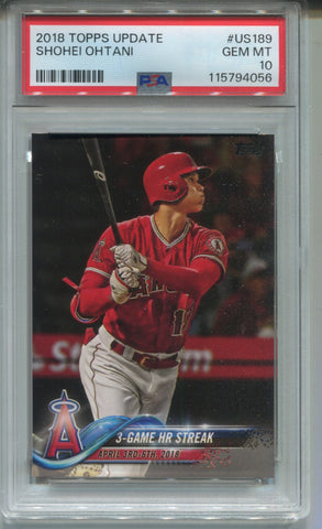 2018 Shohei Ohtani Topps Update ROOKIE RC PSA 10 #US189 Anaheim Angels 4056
