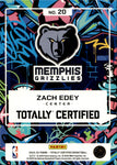 2024-25 Zach Edey Panini Totally Certified ROOKIE RC #20 Memphis Grizzlies