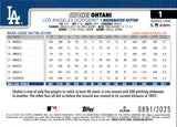 2025 Shohei Ohtani Topps Series 1 GOLD 0891/2025 #1 Los Angeles Dodgers