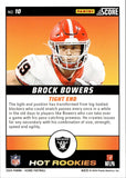2024 Brock Bowers Panini Score GOLD ZONE HOT ROOKIE 43/50 RC #10 Las Vegas Raiders