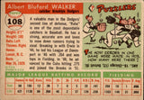 1955 Rube Walker Topps #108 Brooklyn Dodgers BV $40