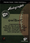 1998 Tim Dwight Press Pass ROOKIE AUTO AUTOGRAPH RC #NA Atlanta Falcons