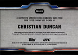 2025 Christian Duncan Topps Chrome ROOKIE AUTO AUTOGRAPH #CRA-CD Middleweight
