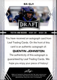 2022 Quentin Johnston Leaf Draft ROOKIE AUTO AUTOGRAPH RC #BA-QJ1 Los Angeles Chargers