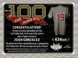 2024 Juan Gonzalez Leaf Lumber BRONZE THE HOME RUN DUAL BAT 18/40 RELIC #THR-49 Texas Rangers