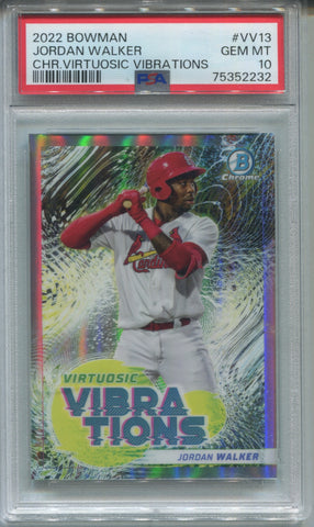 2022 Jordan Walker Bowman Chrome VIRTUOSIC VIBRATIONS PSA 10 #VV13 St. Louis Cardinals 2232