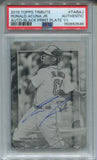 2019 Ronald Acuna Jr. Topps Tribute BLACK PRINTING PLATE AUTO 1/1 ONE OF ONE AUTOGRAPH PSA AUTHENTIC #TA-RAJ Atlanta Braves 0546