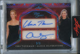 2025 Uma Thurman Alicia Silverstone Leaf Red Carpet BLUE FOIL DUAL AUTO 3/3 AUTOGRAPH #DA-23 Batman & Robin