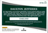 2021 Daulton Jefferies Panini Immaculate ROOKIE TRIPLE JERSEY AUTO 90/99 AUTOGRAPH RELIC #RTS-DJ Oakland Athletics