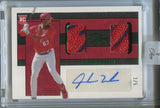 2023 Jordan Walker Panini Three & Two EMERALD GREEN ROOKIE DUAL LOGO PATCH AUTO 1/5 AUTOGRAPH RELIC RC #DJA-JC St. Louis Cardinals